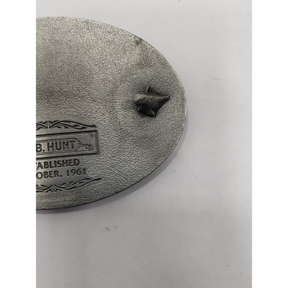 J.B. Hunt Transport Inc. Driver Service Award Oct. 1961 Silver Tone Belt Buckle - Picture 5 of 7